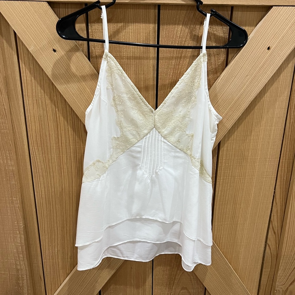 White lace detail top